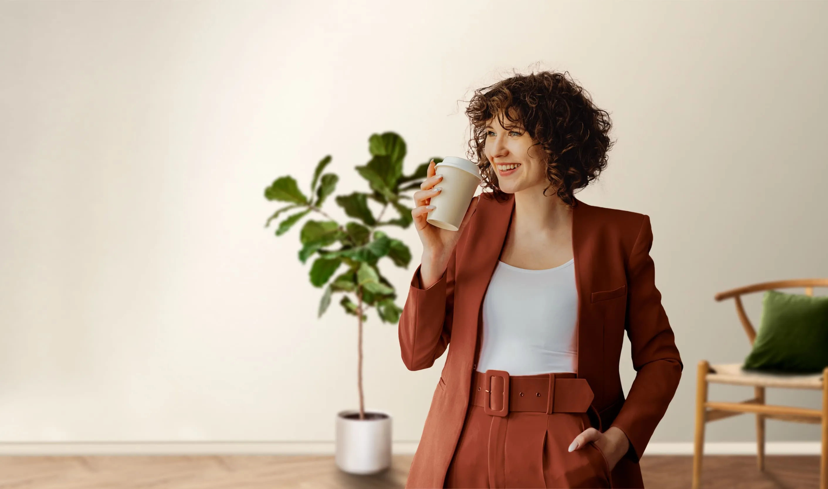 Professional woman with a great relationship to self, self-confidence and self-esteem.